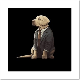 Suave Labrador Retriever: The Dapper Dog in a Custom-Tailored Suit Posters and Art